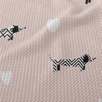 Dog Shape Pattern Birdseye Piqué