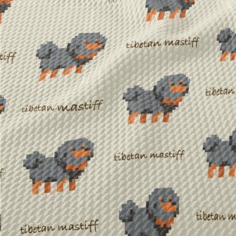 Pixel Style Gray Puppy Birdseye Piqué
