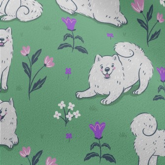 Samoyed On The Grass Chiffon