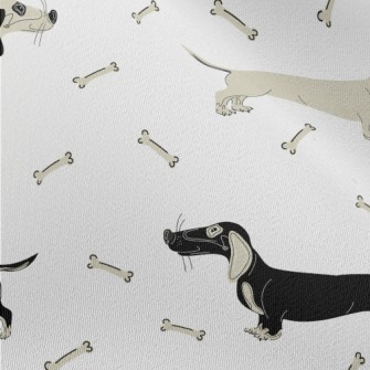 Hand Drawn Two-color Dachshund Chiffon