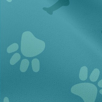 Blue Dog Footprints And Bones Chiffon