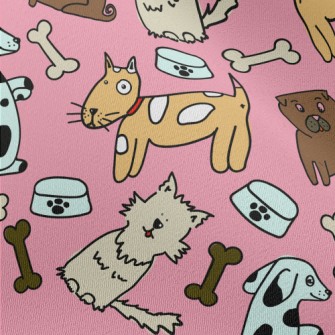 Colorful Puppy Doodle Chiffon