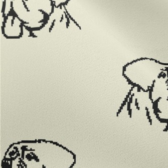 Cartoon Pixel Dog Head Chiffon