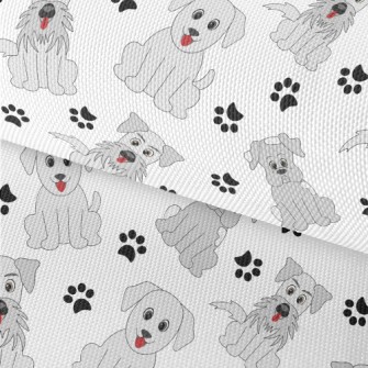 Cartoon Gray Puppy Waterproof Oxford
