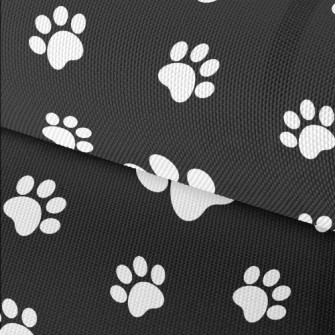 Black And White Puppy Footprin Waterproof Oxford