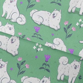 Samoyed On The Grass Waterproof Oxford