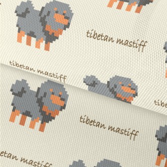 Pixel Style Gray Puppy Waterproof Oxford