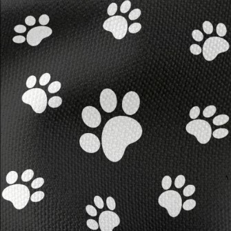 Black And White Puppy Footprin Waterproof Canvas