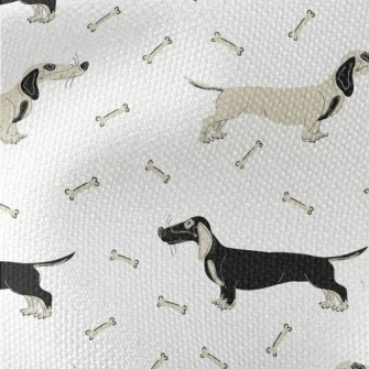 Hand Drawn Two-color Dachshund Waterproof Canvas