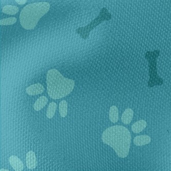 Blue Dog Footprints And Bones Waterproof Canvas