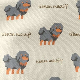 Pixel Style Gray Puppy Waterproof Canvas