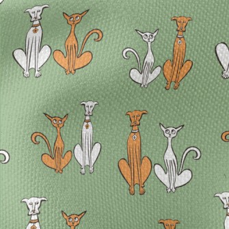 Hand Drawn Slender Cat And Dog Waterproof Canvas