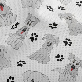 Cartoon Gray Puppy Athletic Mesh Flat Back