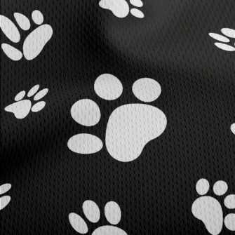 Black And White Puppy Footprin Athletic Mesh Flat Back