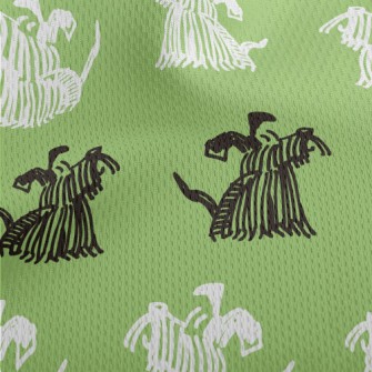 Hand Drawn Scottish Terrier Athletic Mesh Flat Back
