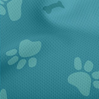 Blue Dog Footprints And Bones Athletic Mesh Flat Back