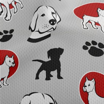 Puppy Silhouette With Labrador Athletic Mesh Flat Back