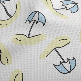 Cute Beach Umbrella Athletic Mesh Flat Back