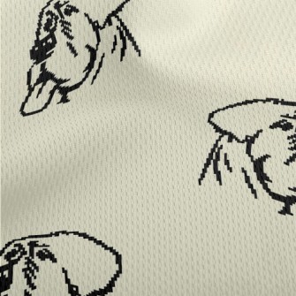 Cartoon Pixel Dog Head Athletic Mesh Flat Back