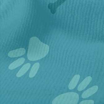 Blue Dog Footprints And Bones Terry