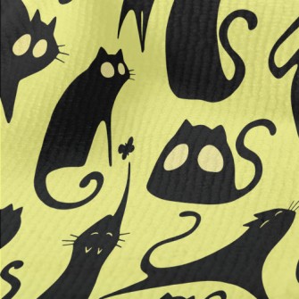 Big Eyed Cat Silhouette Terry