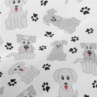 Cartoon Gray Puppy Performance Linen