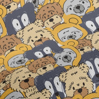 Cute Dressed Up Puppies Standi Performance Linen