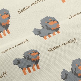 Pixel Style Gray Puppy Performance Linen