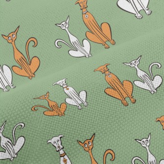 Hand Drawn Slender Cat And Dog Performance Linen