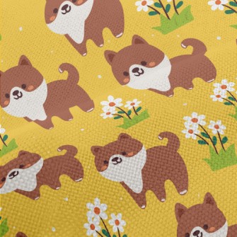 Puppy In The Garden Performance Linen