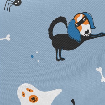 Hand Drawn Halloween Pet Dog Twill