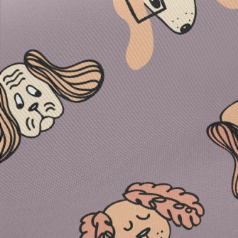 Hand Drawn Naughty Puppy Twill