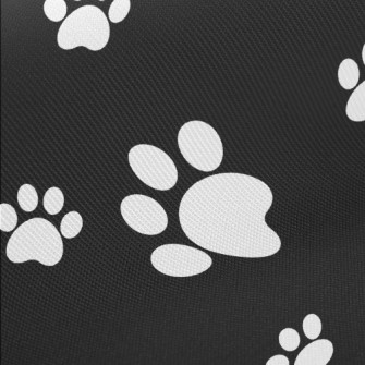 Black And White Puppy Footprin Twill