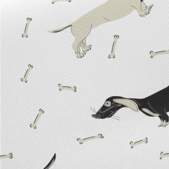 Hand Drawn Two-color Dachshund Twill