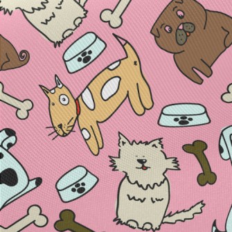 Colorful Puppy Doodle Twill