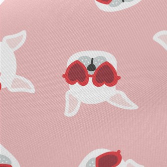 White Puppy Wearing Sunglasses Twill