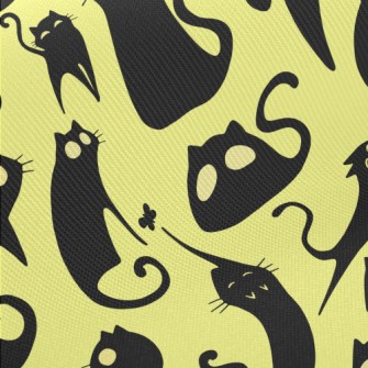 Big Eyed Cat Silhouette Twill