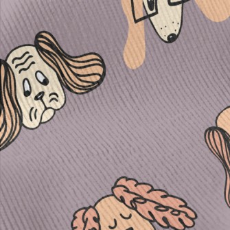 Hand Drawn Naughty Puppy Standard Corduroy