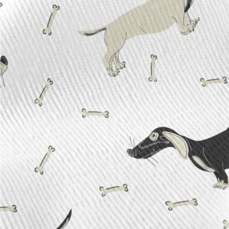 Hand Drawn Two-color Dachshund Standard Corduroy