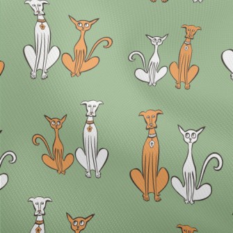 Hand Drawn Slender Cat And Dog Dobby