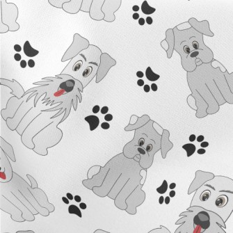 Cartoon Gray Puppy Stretch Ponte