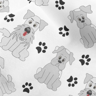 Cartoon Gray Puppy Micro Fleece