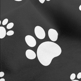 Black And White Puppy Footprin Micro Fleece