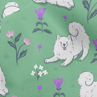 Samoyed On The Grass Micro Fleece