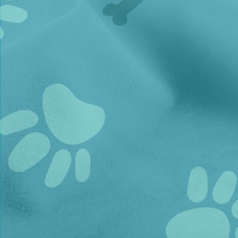 Blue Dog Footprints And Bones Micro Fleece