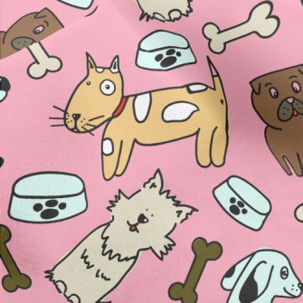 Colorful Puppy Doodle Micro Fleece