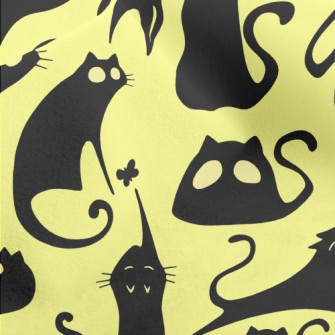 Big Eyed Cat Silhouette Micro Fleece