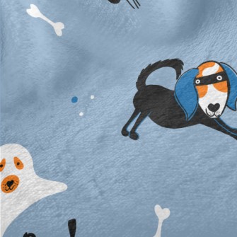 Hand Drawn Halloween Pet Dog Minky