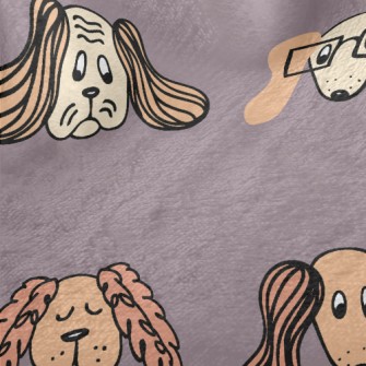Hand Drawn Naughty Puppy Minky