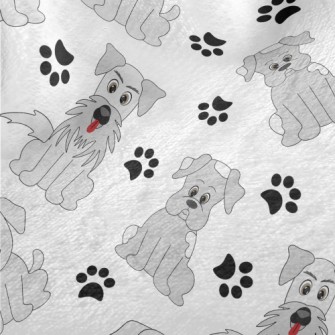 Cartoon Gray Puppy Minky